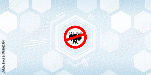 Drone Ban No Fly Zone Forbidden Icon Vector Header