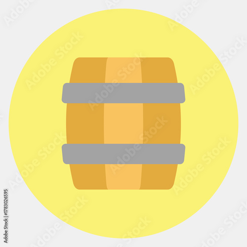 Icon barrel. Pirates theme elements. Icon in color mate style.