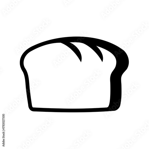 Minimalist drawing of a sliced loaf of bread, perfect for bakery logos