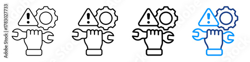 Preventive Maintenance Icon Different Style Outline Collection Set.