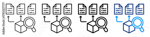Predictive Modeling Icon Different Style Outline Collection Set.