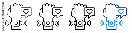 Wearable Sensors Icon Different Style Outline Collection Set.
