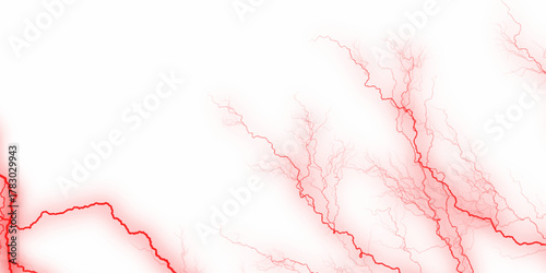 Red, white marble background. Red, marble natural pattern for background, abstract natural marble red and white. Lightning bolt. thunder lighting on white bg. 3d illustration, lightning, storm, 