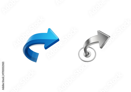 Social media share arrow symbol 3D isolated on transparent background