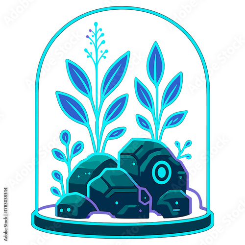 Bioluminescent Terrarium Ecosystem