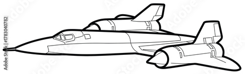 SR 71 Blackbird Jet Outline Illustration