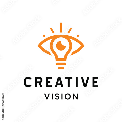 Modern vision eye with Lightbulb Symbol for technology creative bright ideas innovation insight business logo design