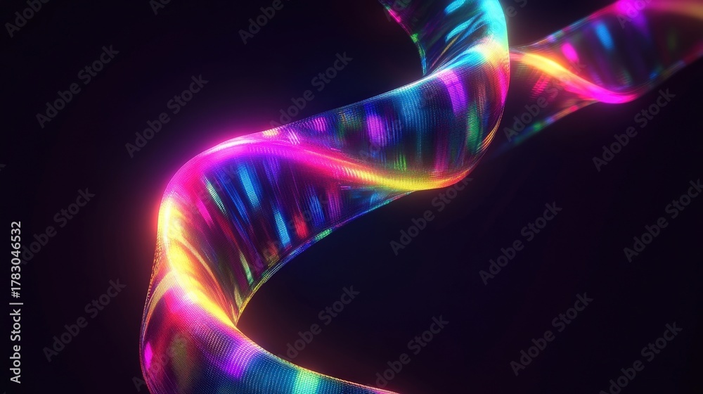 Obraz premium abstract colorful spiral light wave