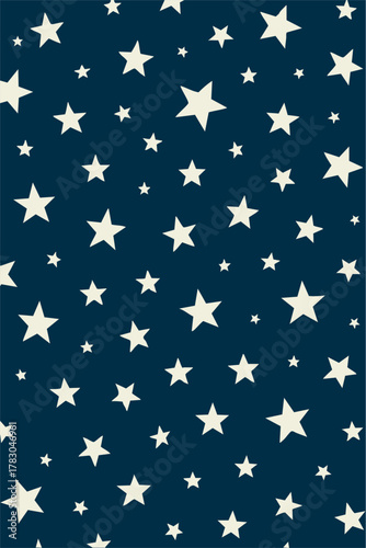 Estrellas blancas dispersas sobre un fondo azul oscuro