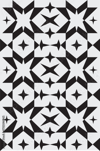 Patrón de estrella geométrica monocromática