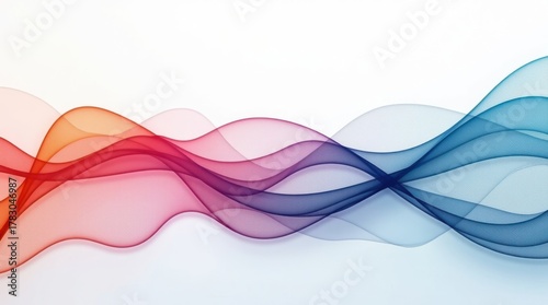 Smooth abstract lines red to blue gradient wave background design