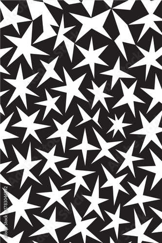 Scattered White Stars on Black Canvas