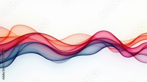 Dynamic flowing abstract waves in vibrant red, blue, and purple