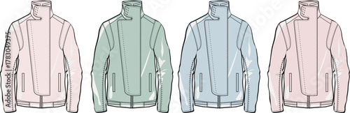 Fashionable Jacket Designs A Set of Pastel-Colored Outerwear Garments for Style Inspiration