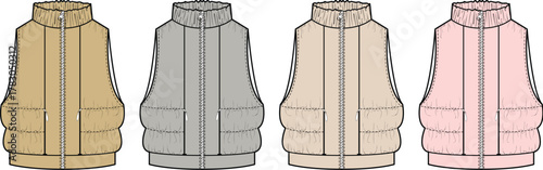 Fashionable Vest Collection Padded Outerwear in Various Colors