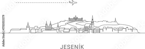 Jeseník Skyline Airplane Travel Doodle