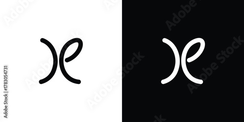 Modern and unique letter XE initials logo design