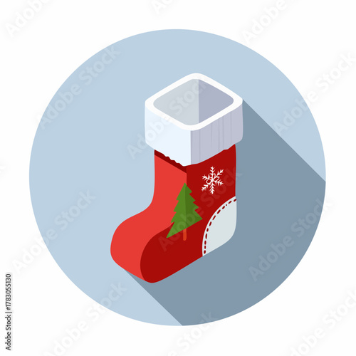 christmas sock isolated on white