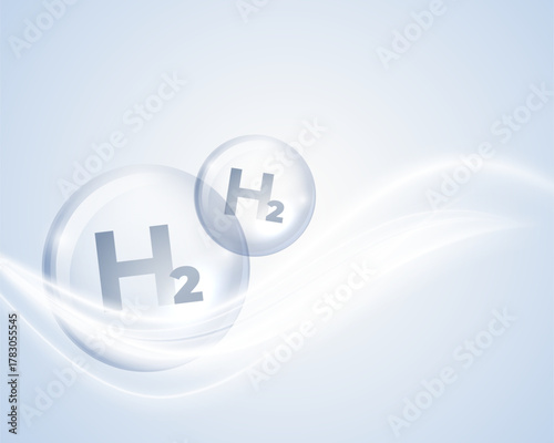 wavy style h2 hydrogen fuel gas energy bubble