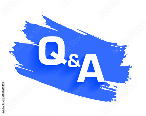 question and answer faq quiz concept background with brush stroke effect