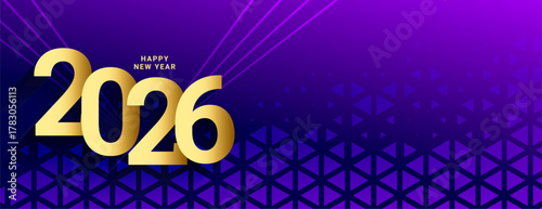 2026 new year purple banner with halftone effect