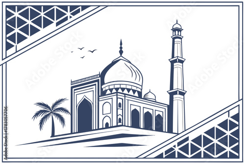 Minimal mosaic composition — geometric tile layout, abstract simple vector background