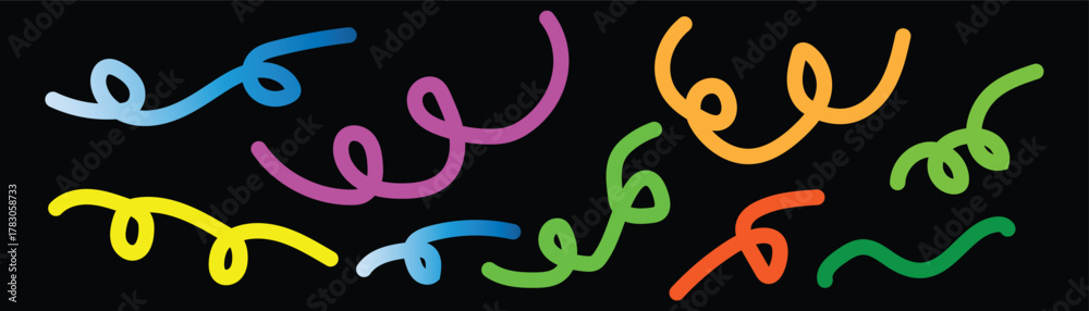 Fototapeta premium Colorful Abstract Squiggle Pattern Background