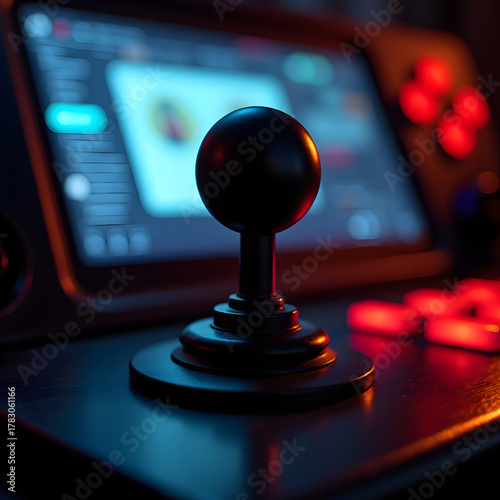 Close-up of Joystic lever silhouette