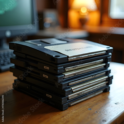 Stack of floppy disks