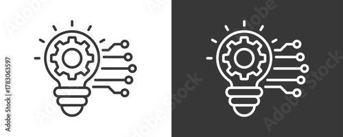 Technology Icon Set Vector Collection Isolated In Black And White