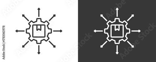 Distribution Icon Set Vector Collection Isolated In Black And White