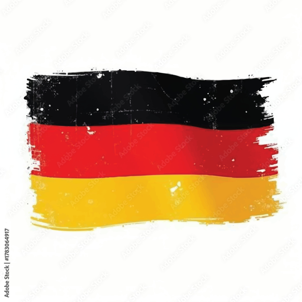 Naklejka premium Distressed Grunge German Flag Vintage Vector 
