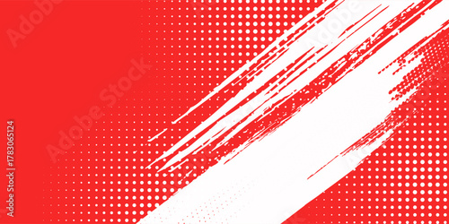 White water color red background with halftone effects modern