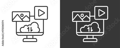 Online Media Icon Set Vector Collection Isolated In Black And White