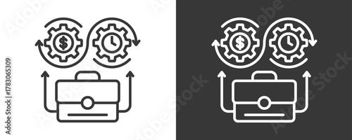 Working Time Icon Set Vector Collection Isolated In Black And White