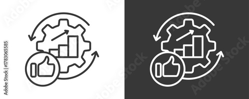Schilderij op canvas Advantage Icon Set Vector Collection Isolated In Black And White