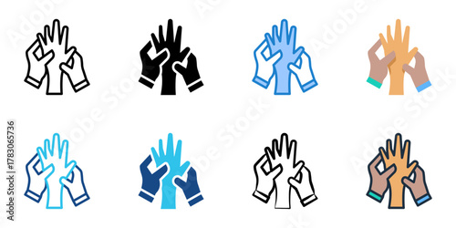 Hand massage icon set multiple style collection 
