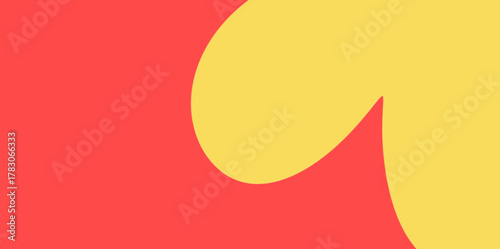 Abstract Vector Illustration Background, Angled Red and Yellow. Vibrant illustration featuring a sharp, upward V-like red shape contrasted with bright yellow space.