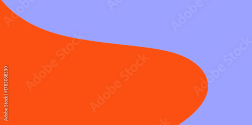Sweeping Diagonal Curve Illustration Vector Background. A large, dominant orange area separated diagonally by a smooth, wide purple sweep.