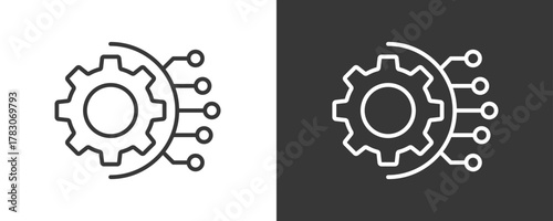 Digital Transformation Icon Set Vector Collection Isolated In Black And White