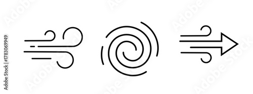 Simple Weather Forecast Icons: Wind, Air, & Climate