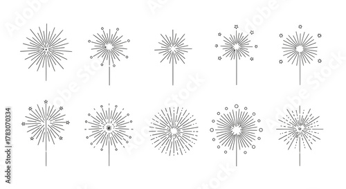 Celebrate with dynamic burst elements and sparkling star accents, perfect for festive designs and joyful celebrations