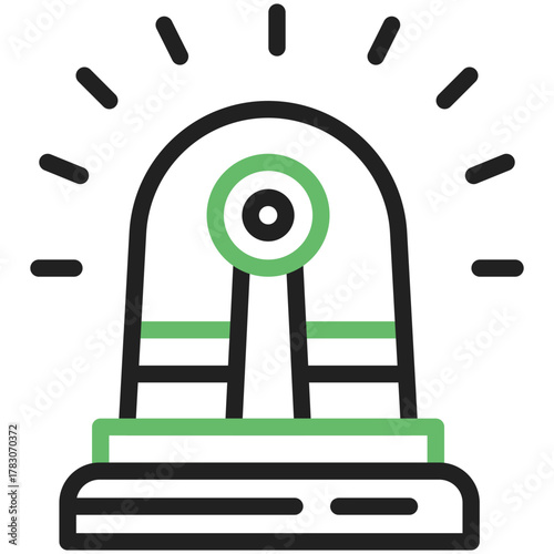 Emergency Siren Icon: A clean and modern icon of an emergency siren, featuring bright light effects, perfect for highlighting urgent notifications and calls to action.