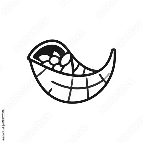 cornucopia icon minimalist harvest illustration