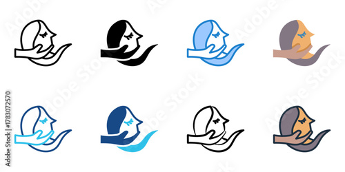 Beauty treatment. icon set multiple style collection 
