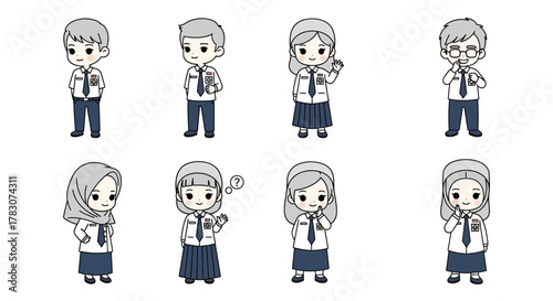 Indonesian High School and Scout Students Chibi