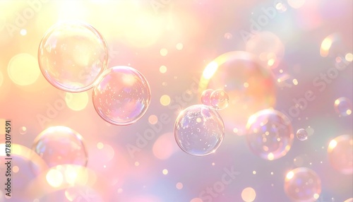 Ethereal Soap Bubbles on a Dreamy Bokeh Background