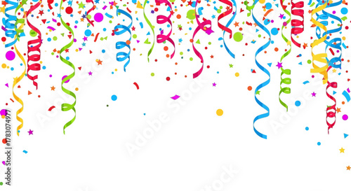 Festive Confetti and Streamers Celebration Background for Parties and Events