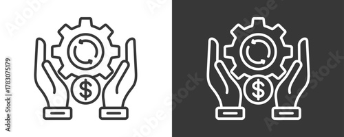 Business Management Icon Set Vector Collection Isolated In Black And White