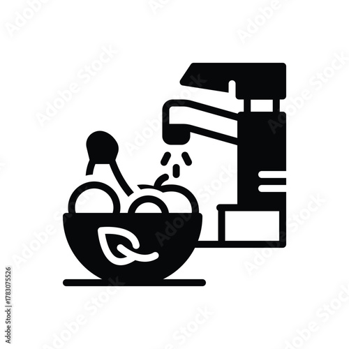 Black solid icon for hygiene practices